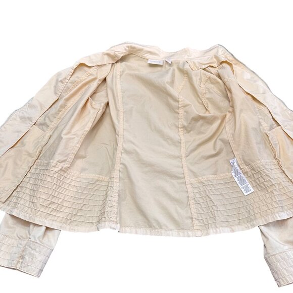 Chico's Jacket Size 1 M Pale Yellow Full Zip Pockets Lightweight Summer - Picture 12 of 12